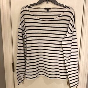 NWOT black and white stripped J.Crew top size medium​